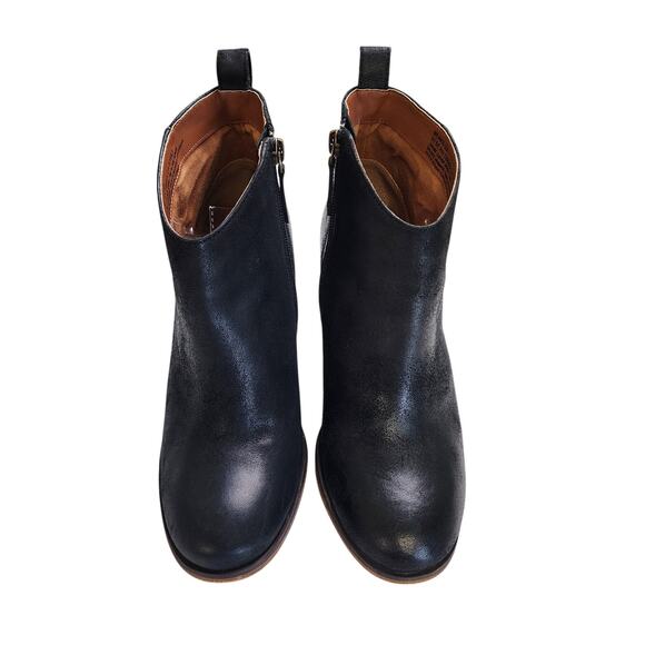 BP Womens Lance Booties Size 8.5 Black Distressed Leather Block Heel Westerm - Picture 3 of 10